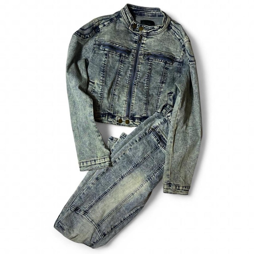 Fashion Nova Blue Denim Jacket and Jeans set